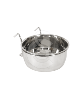 Bol en inox avec crochet pour cage - placedesvetos.com