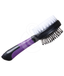 Brosse Perfect Care Chat double : à picots métals et poils 