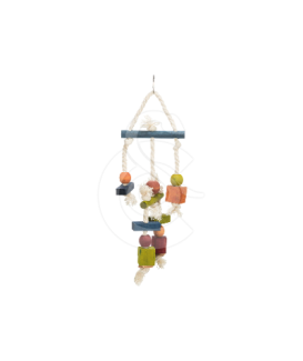 Jouet oiseau : jouet naturel en bois, corde et cuir - placedesvetos.com