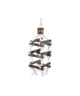 Jouet oiseau : tour en bois et corde - placedesvetos.com