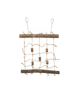 Jouet oiseau : mur d'escalade en bois et corde - placedesvetos.com