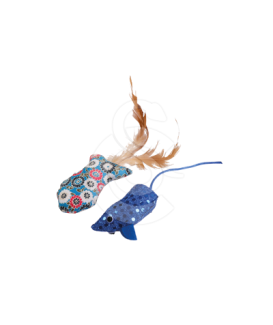 Jouet chat Wouapy : poisson à plumes et souris - placedesvetos.com