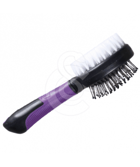 Brosse Perfect Care Chat double : à picots métals et poils