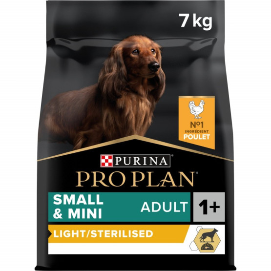 Croquettes Purina Pro Plan Dog Small et Mini Adult Light Sterilised au poulet