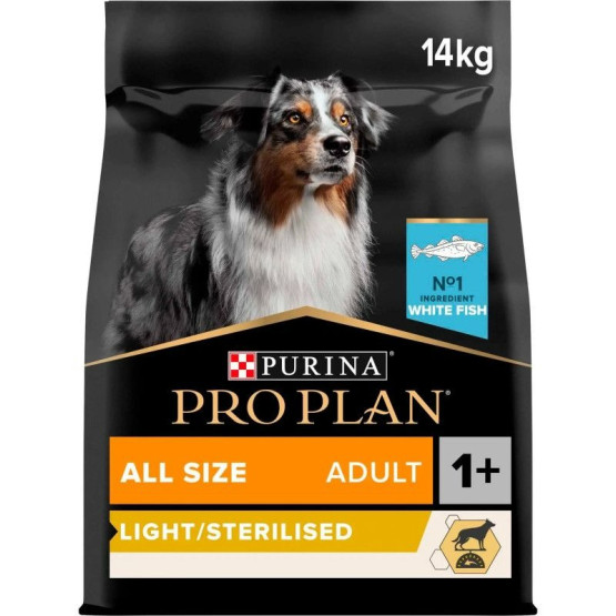 Purina Pro Plan Dog All Size Adult Light / Sterilised Poisson blanc - www.placedesvetos.fr