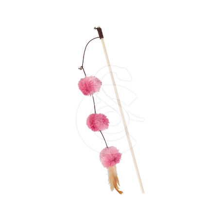 Jouet chat Trixie : Canne à pêche avec balles pompon