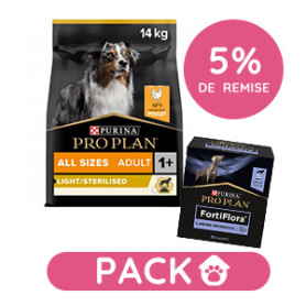 Pack'Avenue Purina - Croquette pour chien au poulet 14 kg avec 30 sachets