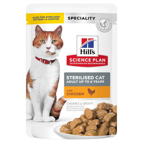 alimentation humide chat adulte stérilisé au poulet hill's