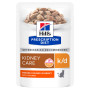 Pack Hill's Prescription Diet K/D Kidney Croquettes pour Chat au Poulet 3 kg