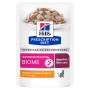 Pack Hill's Prescription Diet Gastrointestinal Biome Croquettes pour Chat au Poulet 3 kg avec 12 sachets