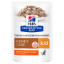 Pack Hill's Prescription Diet K/D Kidney Croquettes pour Chat au Poulet 8 kg avec 12 sachets