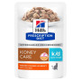 Pack Hill's Prescription Diet K/D Early Stage Poulet Croquettes pour Chat au Poulet 3kg avec 12 sachets
