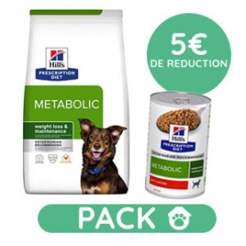 Pack Hill's Prescription Diet Metabolic Croquettes pour Chien au Poulet 4kg avec 12 boîtes