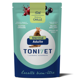 Tonivet Chat Bien-être Adulte Stérilisé Caille Pâtée