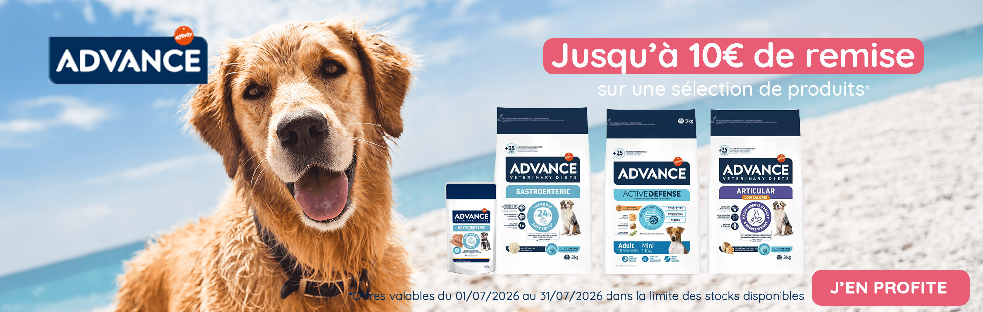 Bannière promo Advance desktop juillet 2026